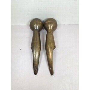 2 Vintage Antique Brass Horse Harness Hame Ball Knob Cane Handle